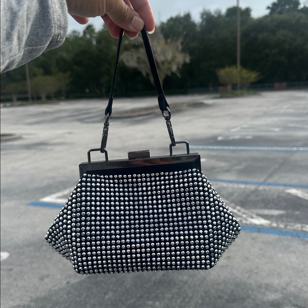 NWOT Every Hour Black and Silver Studded Handbag.